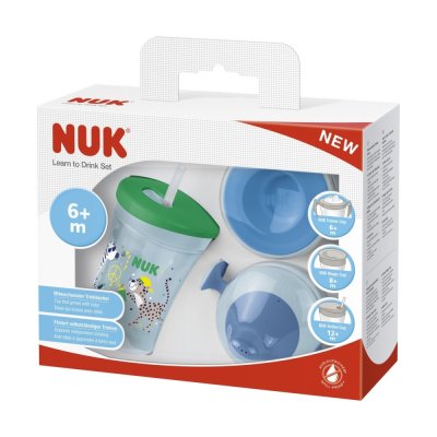 NUK Dárková sada na pití s hrnkem 230 ml kluk