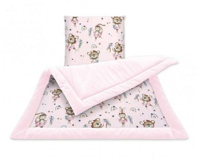 Miminu Sada do kočárku, 2D, bavlna + Velvet, Little Balerina - růžová