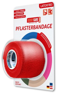 BUDDYCARE®MED Náplast 5 cm x 4,5 m červená