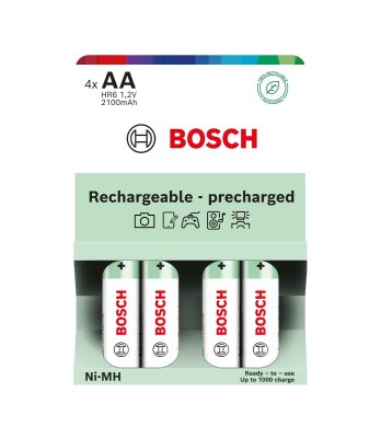 Bosch Rechargeable NiMh AA HR6 2100 mAh Precharged baterie 4 ks