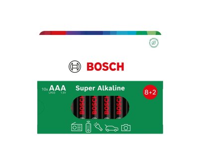 Bosch Super Alkaline AAA LR03 baterie 10 ks
