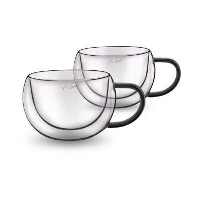 LAMART LT9114 Vaso sklenice cappuccino 270 ml 2 ks černé