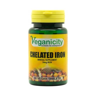 Veganicity CHELATED IRON - chelát železa 24 mg 90 tablet