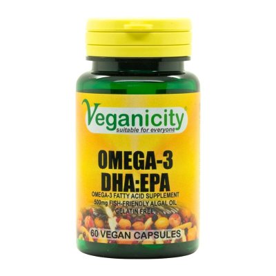Veganicity OMEGA-3 DHA:EPA 500 mg olej z mořských řas 60 kapslí