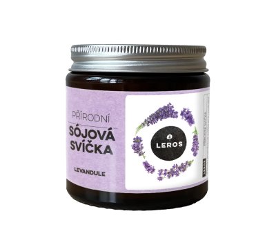 Leros Přírodní sójová svíčka Levandule 120 ml