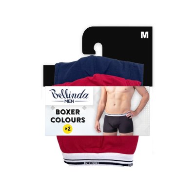 Bellinda Pánské bavlněné boxerky vel. M 2 ks modré+červené