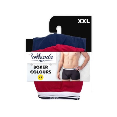Bellinda Pánské bavlněné boxerky vel. XXL 2 ks modré+červené