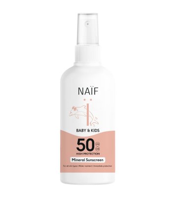 NAIF Ochranný sprej na opalování pro děti a miminka SPF50 175 ml