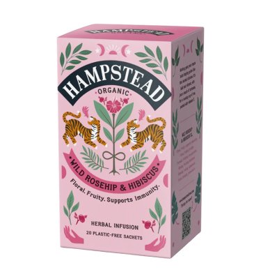 Hampstead Tea BIO Šípkový čaj s ibiškem 20x1,5 g