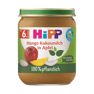 Hipp BIO 100% rostlinné Jablko, mango, kokos 160 g