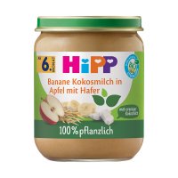 Hipp BIO 100% rostlinné Jablko, banán, kokos, oves 160 g