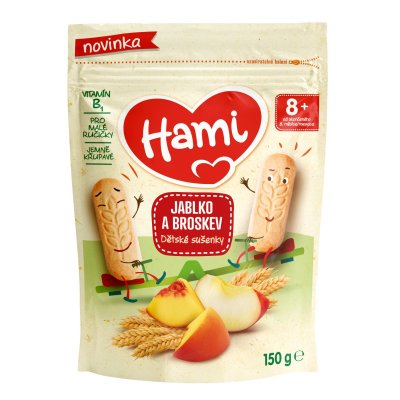 Hami Dětské sušenky jablko a broskev 8m+ 150 g