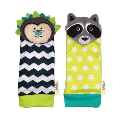 Bblüv Chrastící ponožky Düo Hedgehog/Racoon 1 pár