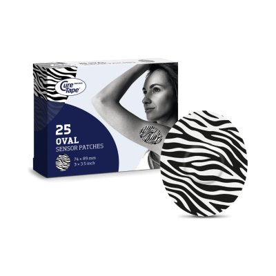 CureTape Sensor Patches náplasti na senzor 25 ks Art Zebra