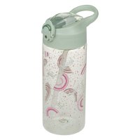 Baagl Tritanová láhev na pití s brčkem Duha, 500 ml