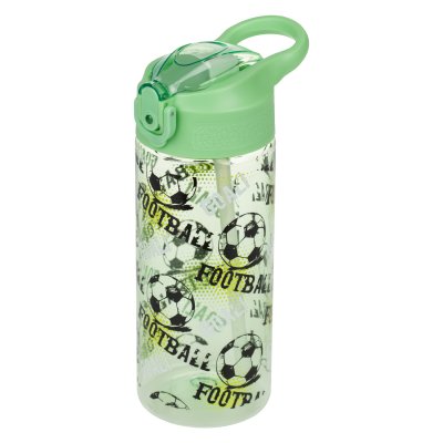 Baagl Tritanová láhev na pití s brčkem Fotbal, 500 ml