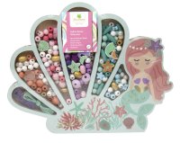 Sycomore Dřevěné pastelové korálky - Mořská panna, 400 ks