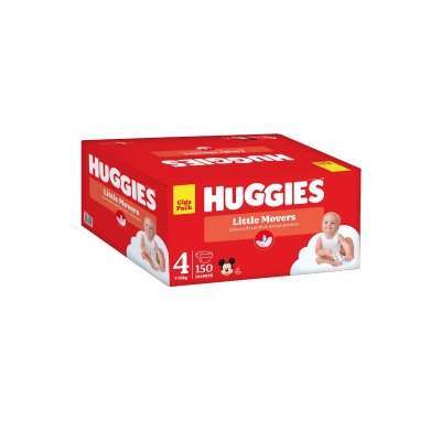 Huggies Little Movers 4 7–18 kg jednorázové plenky 150 ks box