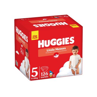 Huggies Little Movers 5 11–25 kg jednorázové plenky 126 ks box