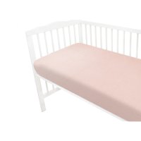Baby Nellys Mušelínové prostěradlo do postýlky 60 x 120 NATURE double - pudrově růžová