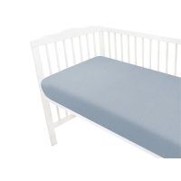 Baby Nellys Mušelínové prostěradlo do postýlky 60 x 120 NATURE double - jeans