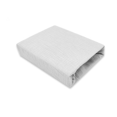 Baby Nellys Mušelínové prostěradlo do postýlky 60 x 120 NATURE double - šedé