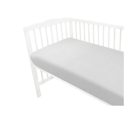 Baby Nellys Mušelínové prostěradlo do postýlky 60 x 120 NATURE double - šedé