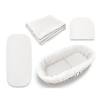 Baby Nellys Mušelínová sada do hluboké korby kočárku 4v1 Nature - smetanová