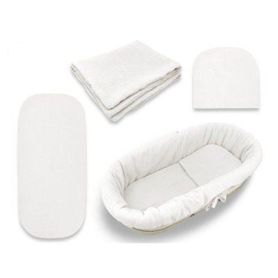 Baby Nellys Mušelínová sada do hluboké korby kočárku 4v1 Nature - smetanová