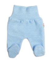 Baby Nellys Pletené kojenecké polodupačky Hand Made, světle modré, vel. 68
