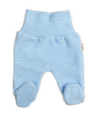 Baby Nellys Pletené kojenecké polodupačky Hand Made, světle modré, vel. 68