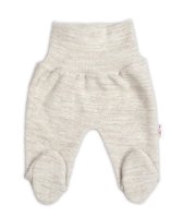 Baby Nellys Pletené kojenecké polodupačky Hand Made, světle béžové, vel.56