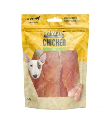 animALL Měkké kuřecí jerky pamlsky pro psy 250 g
