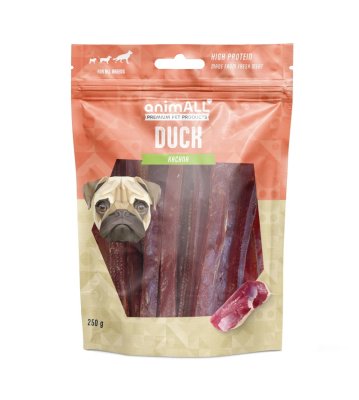 animALL Měkké kachní proužky pamlsky pro psy 250 g