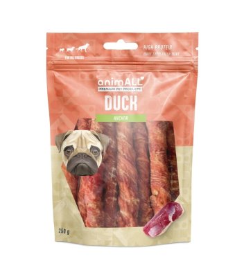 animALL Buvolí tyčka obalená kachním masem pamlsky pro psy 250 g