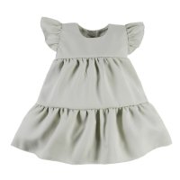 EEVI Dívčí šaty s volánky Nature - khaki, vel. 98