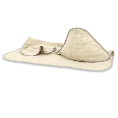 Baby Nellys Mušelínová osuška s kapucí NATURE, 100x100 cm, béžová