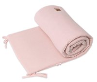 Baby Nellys Mušelínový mantinel 160x33 cm,  pudrově růžový