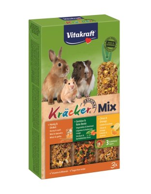 Vitakraft Kräcker Mix hlodavci –⁠⁠⁠⁠⁠⁠ citrus, zelenina a med 3x56 g