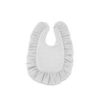 Baby Nellys Nepromokavý mušelínový bryndáček s volánkem Nature - šedý