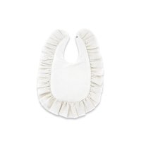 Baby Nellys Nepromokavý mušelínový bryndáček s volánkem Nature - smetanový