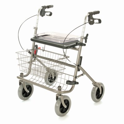 DMA 100 WHD, Čtyřkolové chodítko zesílené, barva stříbrná titan