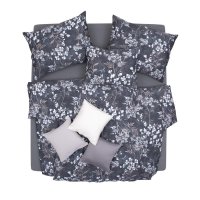 SCANquilt povlečení SATÉN DESIGN avita tmavě šedá 140 x 200/70 x 90 cm