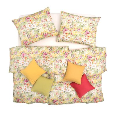 SCANquilt povlečení SATÉN DESIGN spring dream pestrá 140 x 200/70 x 90 cm