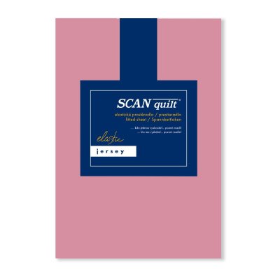 SCANquilt napínací prostěradlo JERSEY ELASTIC LYCRA starorůžová 90 x 200 cm (výška matrace do 30 cm)