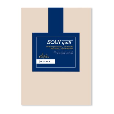 SCANquilt napínací prostěradlo JERSEY ELASTIC LYCRA béžová 90 x 200 cm (výška matrace do 30 cm)