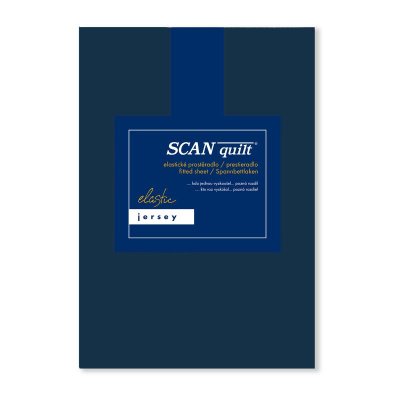SCANquilt napínací prostěradlo JERSEY ELASTIC LYCRA tmavě modrá 90 x 200 cm (výška matrace do 30 cm)