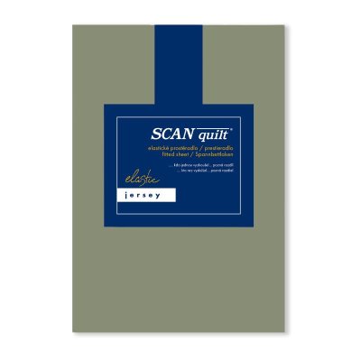 SCANquilt napínací prostěradlo JERSEY ELASTIC LYCRA khaki 180 x 200 cm (výška matrace do 30 cm)