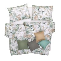 SCANquilt povlečení ART JERSEY olymp zelenobéžová 140 x 200/70 x 90 cm