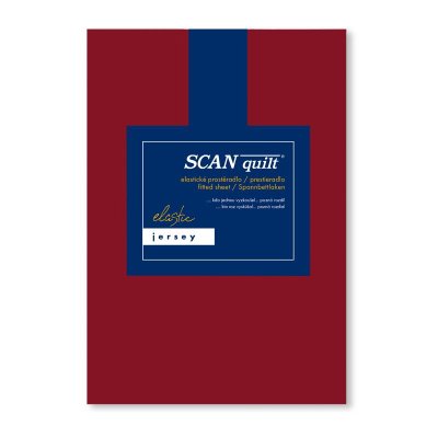 SCANquilt napínací prostěradlo JERSEY ELASTIC LYCRA tmavě červená 90 x 200 cm (výška matrace do 30 cm)